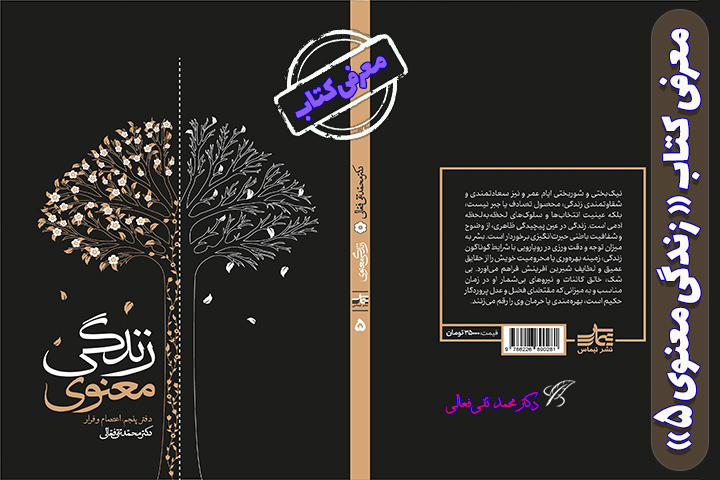 روی جلد کتاب «زندگی معنوی دفتر پنجم: اعتصام و فرار» نوشته دکتر محمدتقی فعالی (شرح منازل السائرین)، نشر تیماس.
